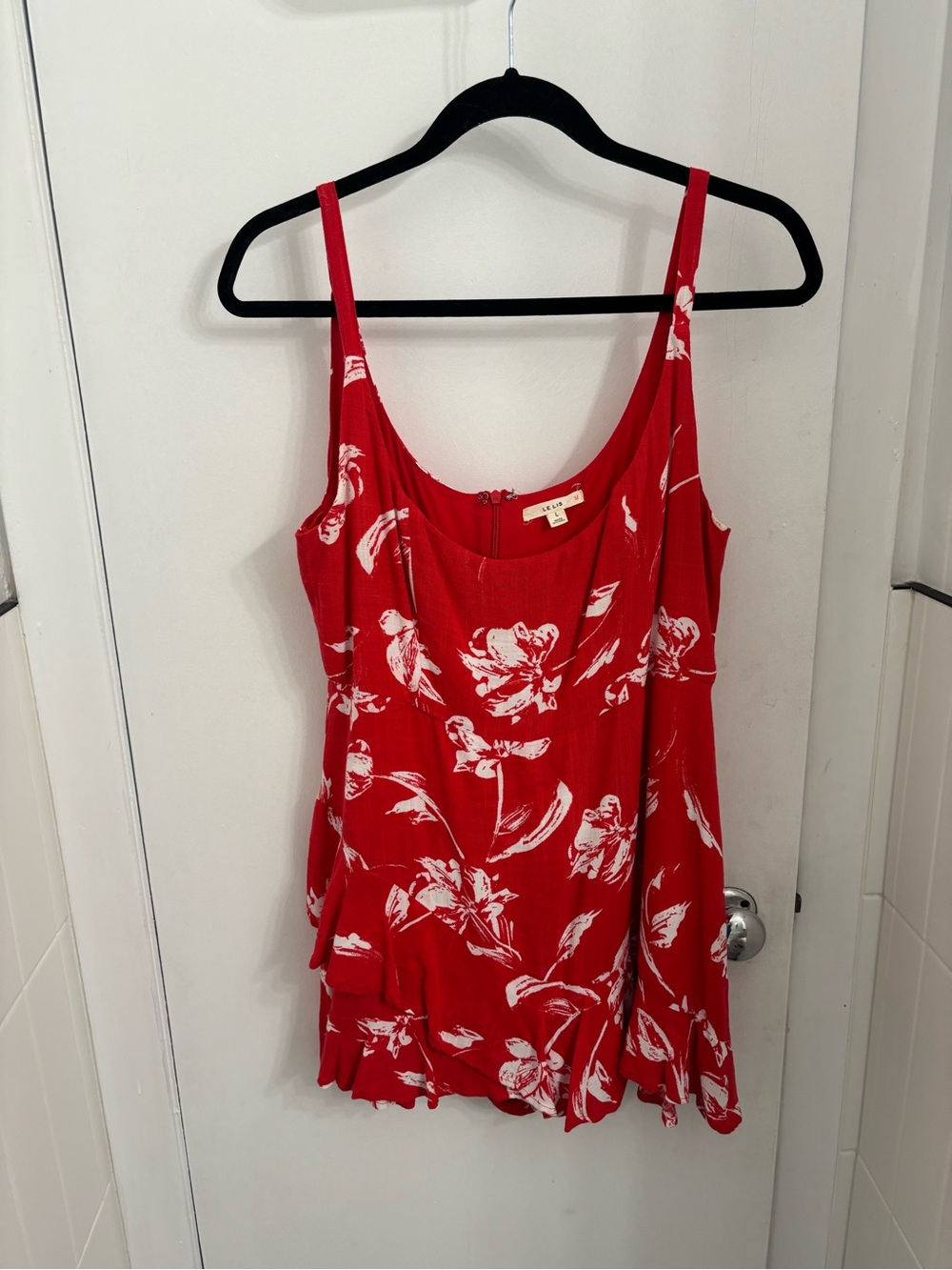 Le Lis Red Floral Mini Dress